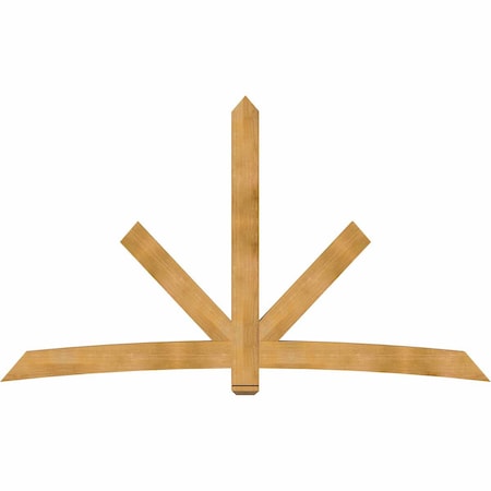 Ekena Millwork Alberta Rough Sawn Timber Gable Bracket, Western Red Cedar, 108"W x 63"H x 4"D x 6"F, 14/12 Pitch GBW108X63X0406ALB00RWR